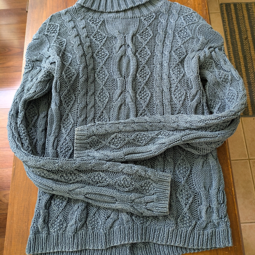 Blue Cable Knit Sweater